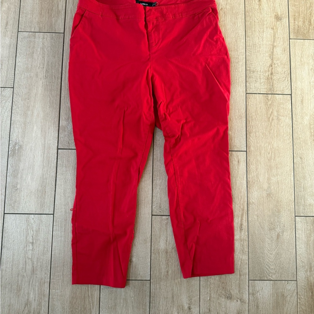 Torrid Size 18 Red Polyester Pants